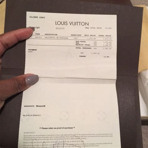 receipt for louis vuitton bag|louis vuitton receipt online.